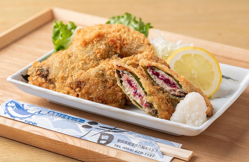 かつおの梅はさみ揚げ